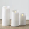 Liown 3.5" X 5", 7", Or 9"Moving Flame White Unscented Pillar Battery Candle