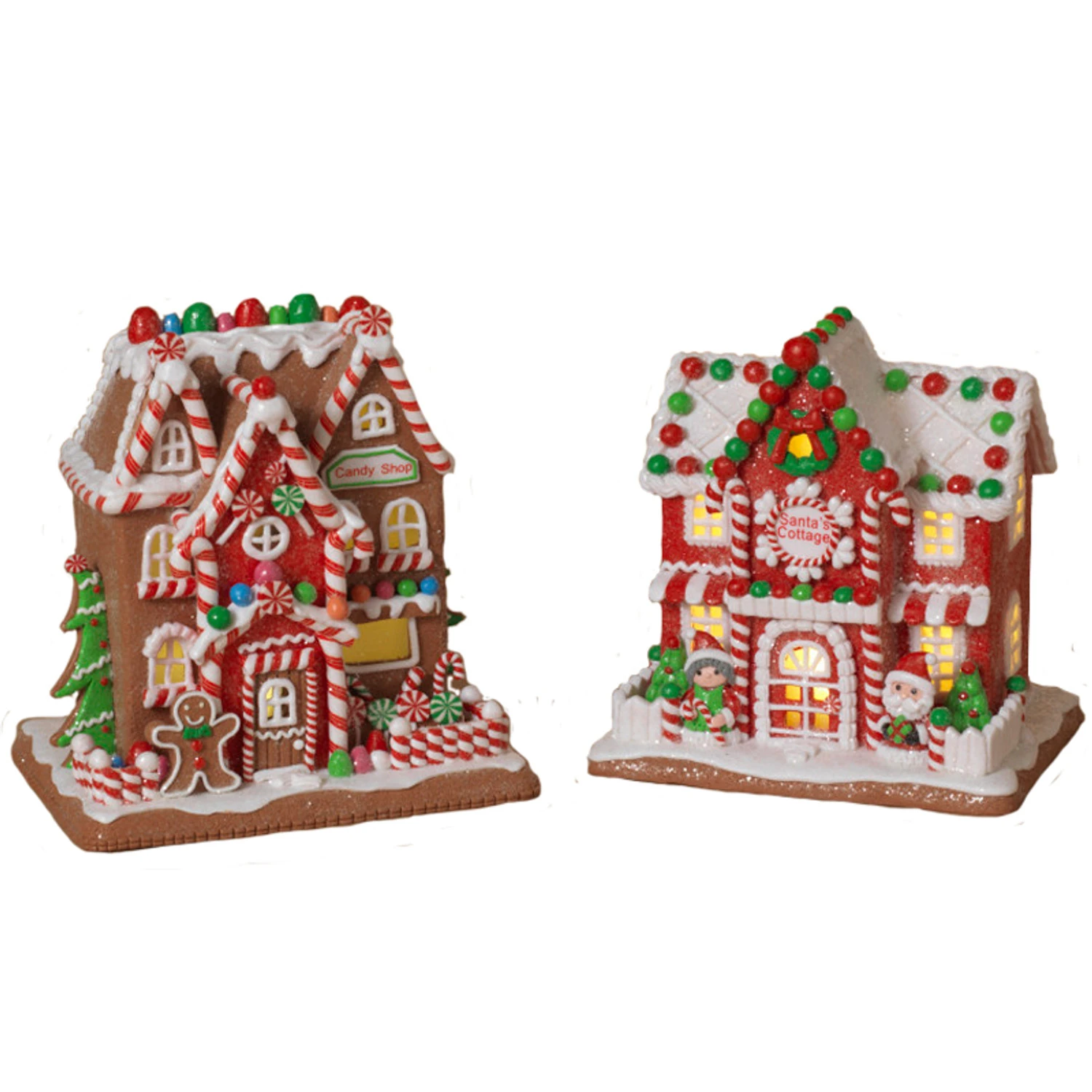 9" Battery Operated Lighted Clay Dough Gingerbread Christmas House 2659510 1 9" Battery Operated Lighted Clay Dough Gingerbread Christmas House 2659510