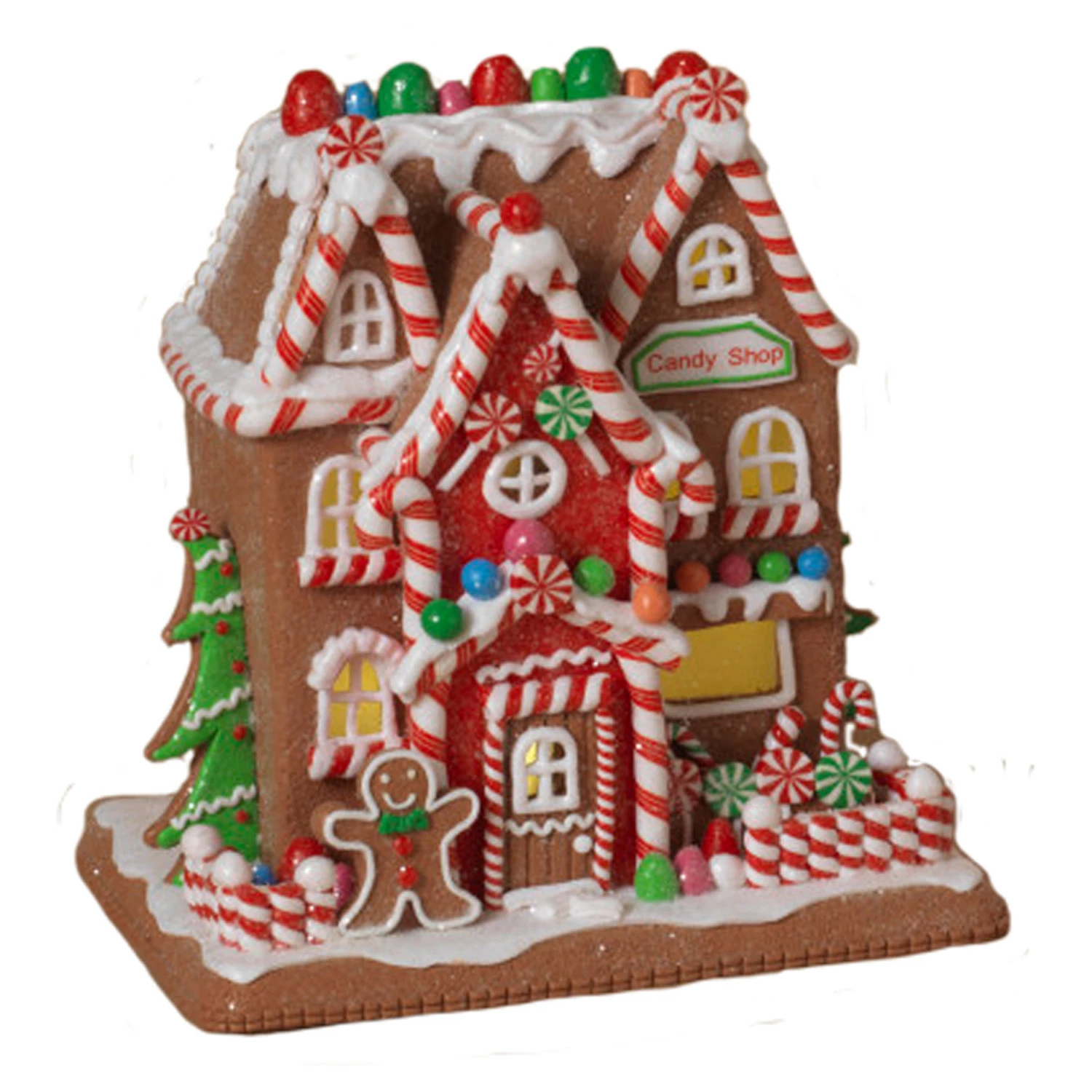 9" Battery Operated Lighted Clay Dough Gingerbread Christmas House 2659510 2 9" Battery Operated Lighted Clay Dough Gingerbread Christmas House 2659510 - Image 2