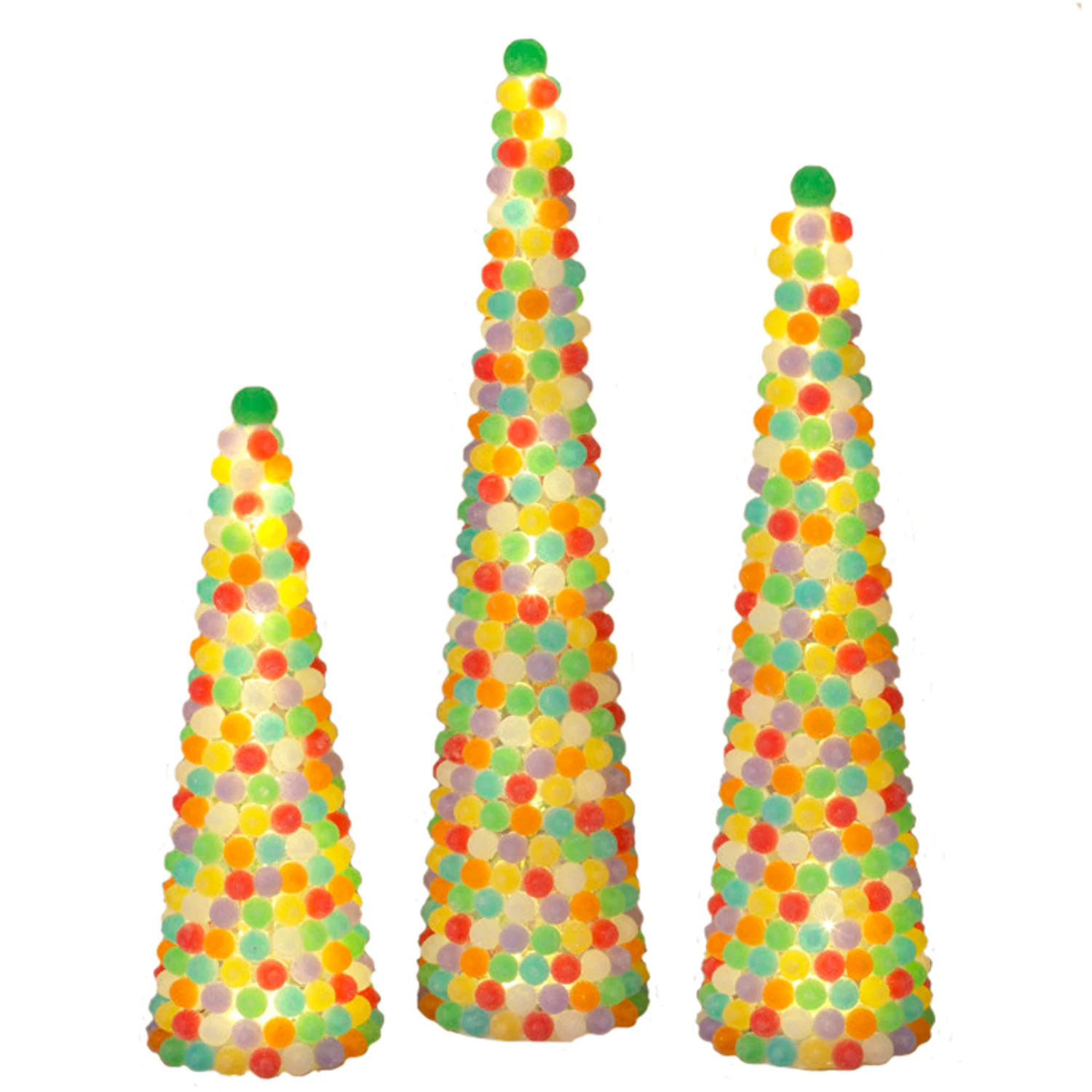 Set Of 3 Lighted Gumdrop Christmas Trees 2660540 1 Set Of 3 Lighted Gumdrop Christmas Trees 2660540