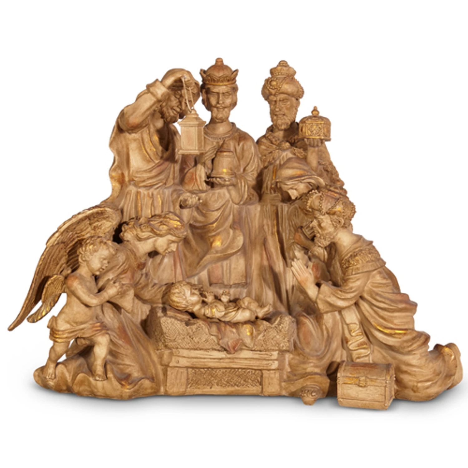 Raz 32" Large Christmas Nativity Scene With Wood Look 3211140 2 Raz 32" Large Christmas Nativity Scene With Wood Look 3211140 - Image 2