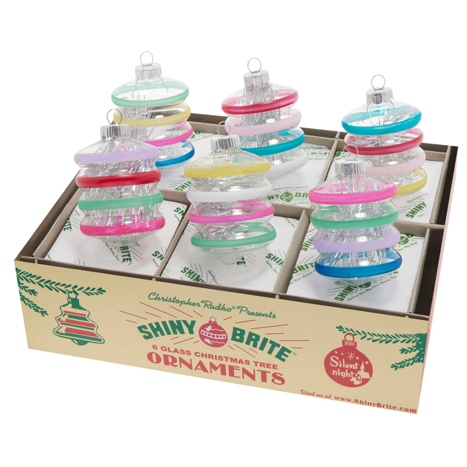 Christopher Radko Shiny Brite Vivid Vintage 3.25" Clear Decorated Lantern Christmas Ornaments 4028187 1 Christopher Radko Shiny Brite Vivid Vintage 3.25" Clear Decorated Lantern Christmas Ornaments 4028187
