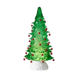 Raz 12" Clear Or Green Lighted Shimmering Water Globe Tree With Jingle Bells -Christmas Decorations Shop 4216219 88805.1657651998