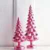 Raz Set Of 2 Pink Metallic Glass Christmas Tree Decoration 4222938