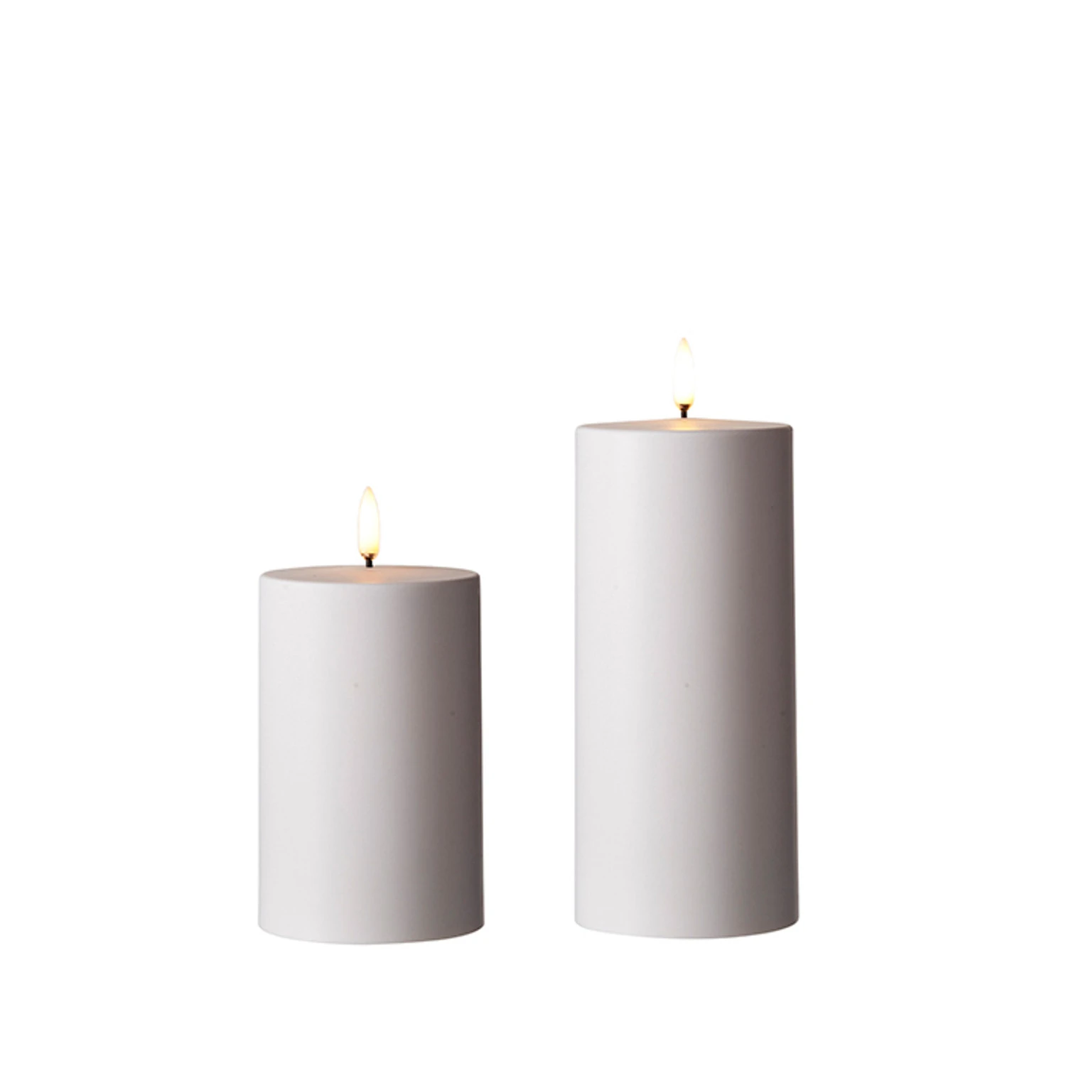 Uyuni 3" X 5" Or 7"Flat Top Moving Flame White Outdoor Pillar Battery Candle 2 Uyuni 3" X 5" Or 7"Flat Top Moving Flame White Outdoor Pillar Battery Candle - Image 2