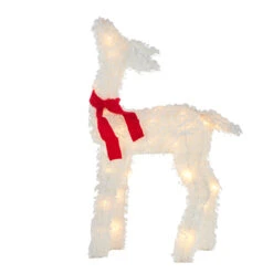 Raz White Flocked Tinsel Lighted Deer Indoor Outdoor Christmas Decoration -Christmas Decorations Shop 4255815 19770.1657917645