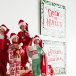 Raz 16.75" Holiday Greetings Embossed Wall Signs Set Of 2 4312381