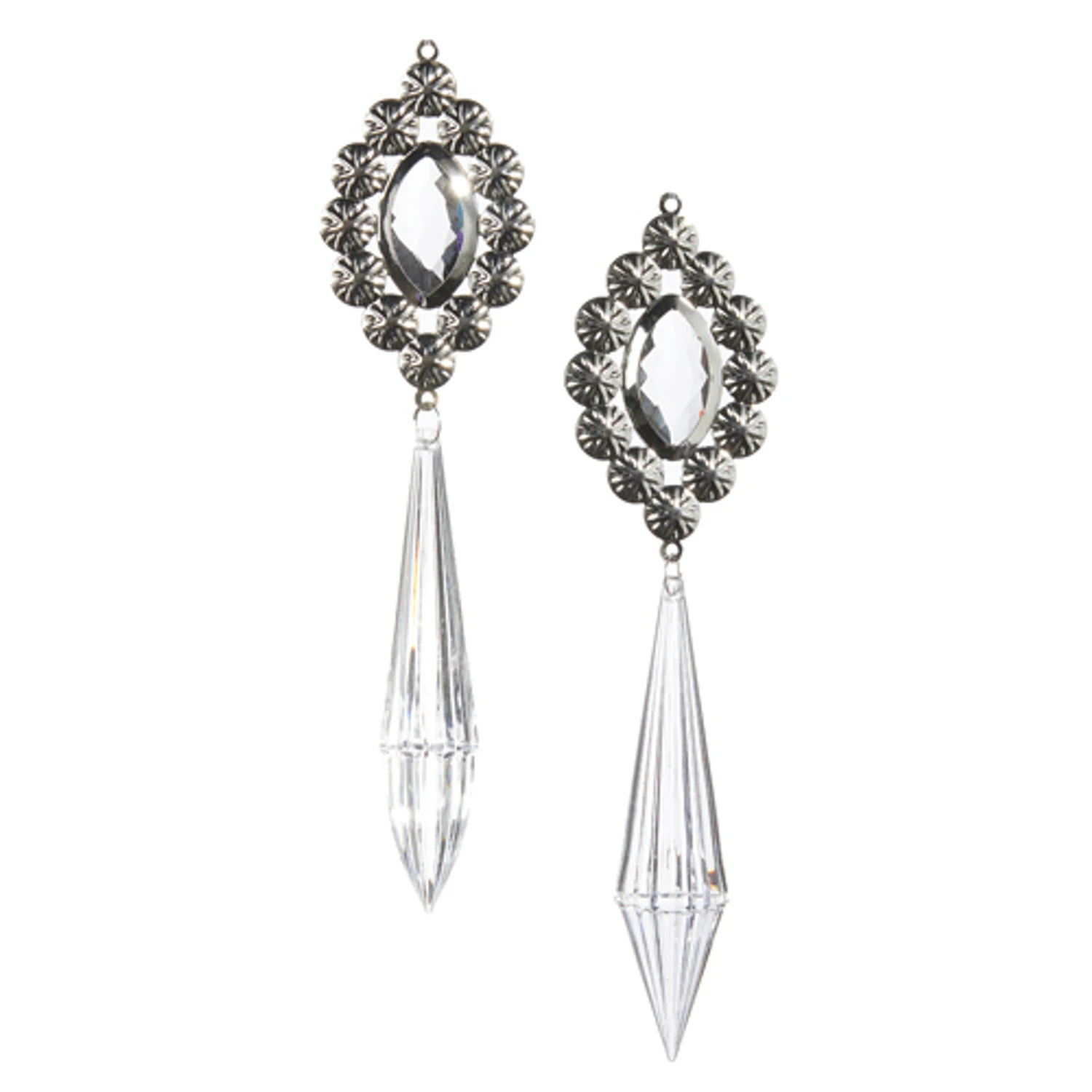 Raz 7" Crystal Drop Christmas Ornament Set Of 2 4312511 2 Raz 7" Crystal Drop Christmas Ornament Set Of 2 4312511 - Image 2