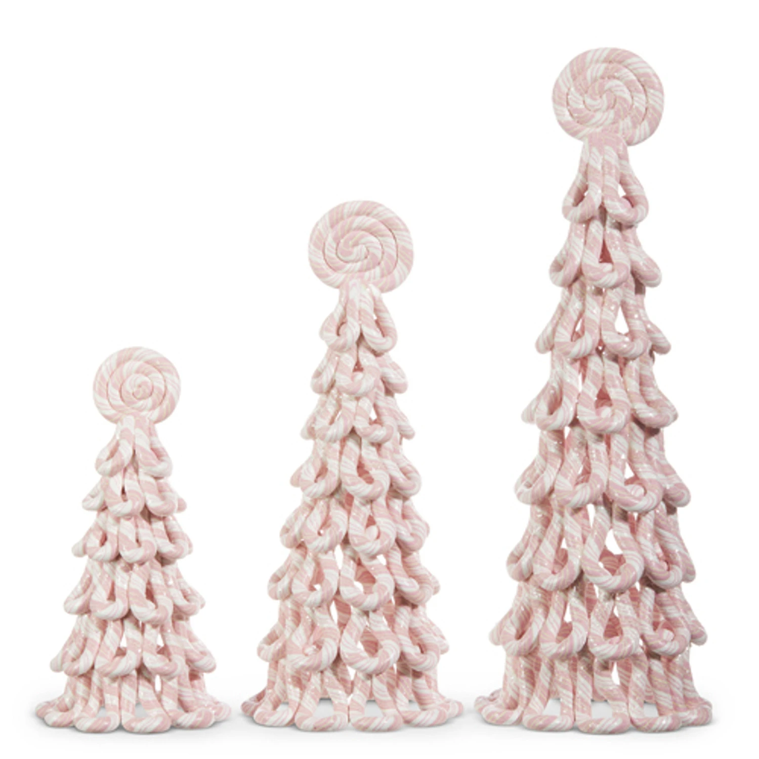 Raz Set Of 3 Pink Peppermint Christmas Trees 4316051 1 Raz Set Of 3 Pink Peppermint Christmas Trees 4316051