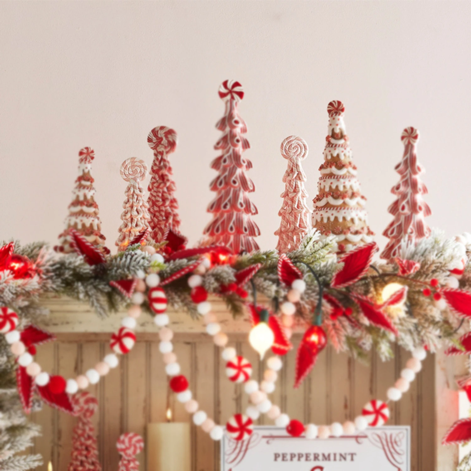 Raz Set Of 3 Pink Peppermint Christmas Trees 4316051 2 Raz Set Of 3 Pink Peppermint Christmas Trees 4316051 - Image 2