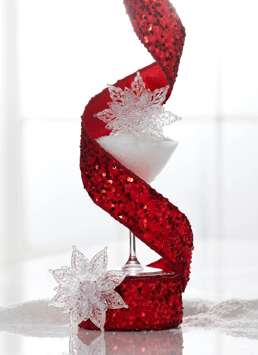 Raz 2.5" Red Sequined Wired Christmas Ribbon R4371759 1 Raz 2.5" Red Sequined Wired Christmas Ribbon R4371759