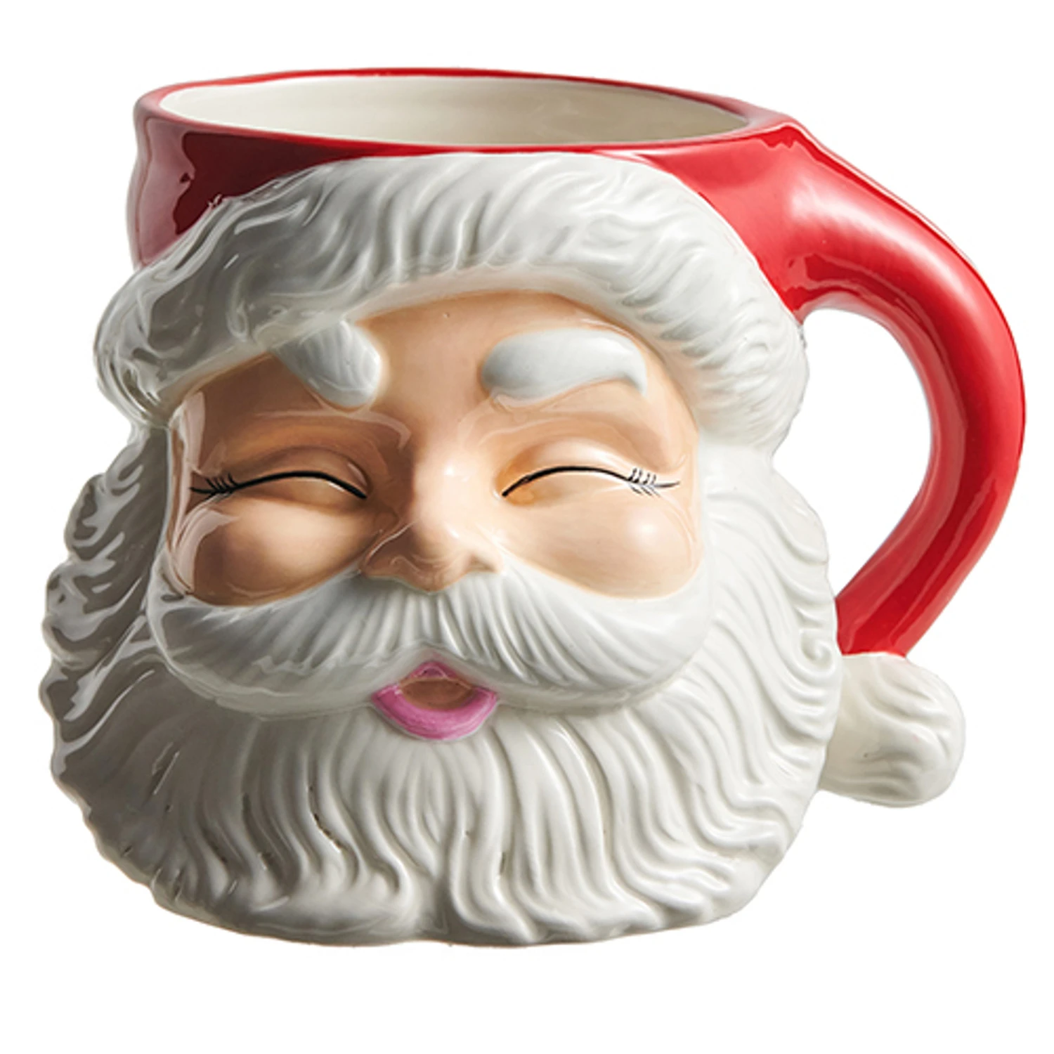 Raz 7.5" Or 8" Large Red Santa Mug Christmas Container 2 Raz 7.5" Or 8" Large Red Santa Mug Christmas Container - Image 2
