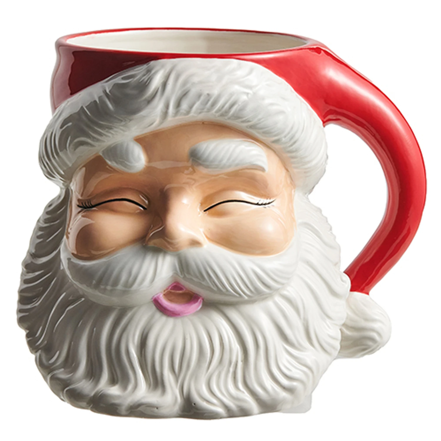 Raz 7.5" Or 8" Large Red Santa Mug Christmas Container 3 Raz 7.5" Or 8" Large Red Santa Mug Christmas Container - Image 3