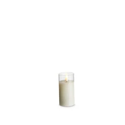 Uyuni Moving Flame Clear Glass Ivory Pillar Battery Candle -Christmas Decorations Shop 4324003 38816.1691673407