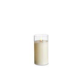 Uyuni Moving Flame Clear Glass Ivory Pillar Battery Candle -Christmas Decorations Shop 4324018 25585.1691673403