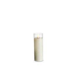 Uyuni Moving Flame Clear Glass Ivory Pillar Battery Candle -Christmas Decorations Shop 4324019 42653.1691673411