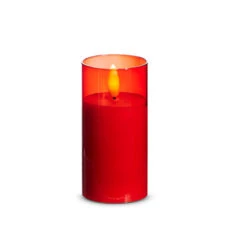 Uyuni Moving Flame Red Glass Ivory Pillar Battery Candle -Christmas Decorations Shop 4324047 71450.1692019148
