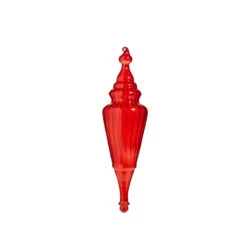 Raz 15.5" Large Red Finial Glass Christmas Ornament 4324500 -Christmas Decorations Shop 4324500a 39207.1684764100