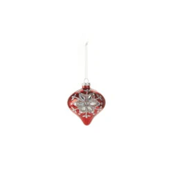 Raz 4" Red Jeweled Snowflake Glass Christmas Ornament 4324540 -Christmas Decorations Shop 4324540a 45803.1684861715