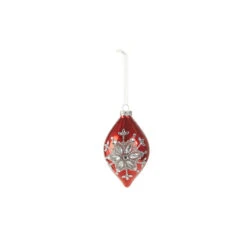 Raz 4" Red Jeweled Snowflake Glass Christmas Ornament 4324540 -Christmas Decorations Shop 4324540b 28538.1684861719