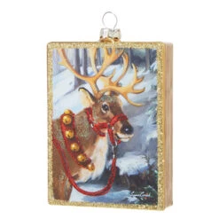 Raz 4.5" Santa Or Reindeer Painted Style Glass Christmas Ornament -Christmas Decorations Shop 4324628 80244.1684956944