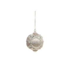 Raz 4" Silver Or Ivory Jewel And Wrapped Thread Ball Christmas Ornament 4327325 -Christmas Decorations Shop 4327325a 84065.1685026683