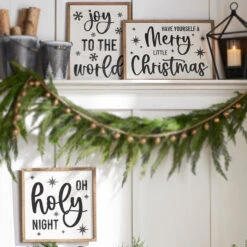 Raz Black And White Wooden Framed Christmas Signs