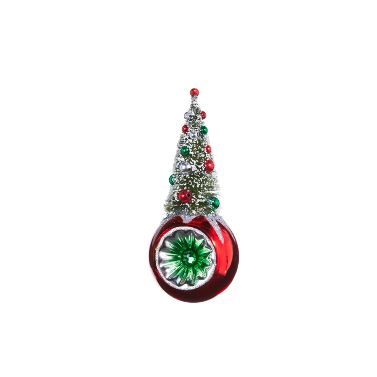 Raz 7.25" Bottle Brush Tree Reflector Glass Christmas Ornament 4352870 3 Raz 7.25" Bottle Brush Tree Reflector Glass Christmas Ornament 4352870 - Image 3