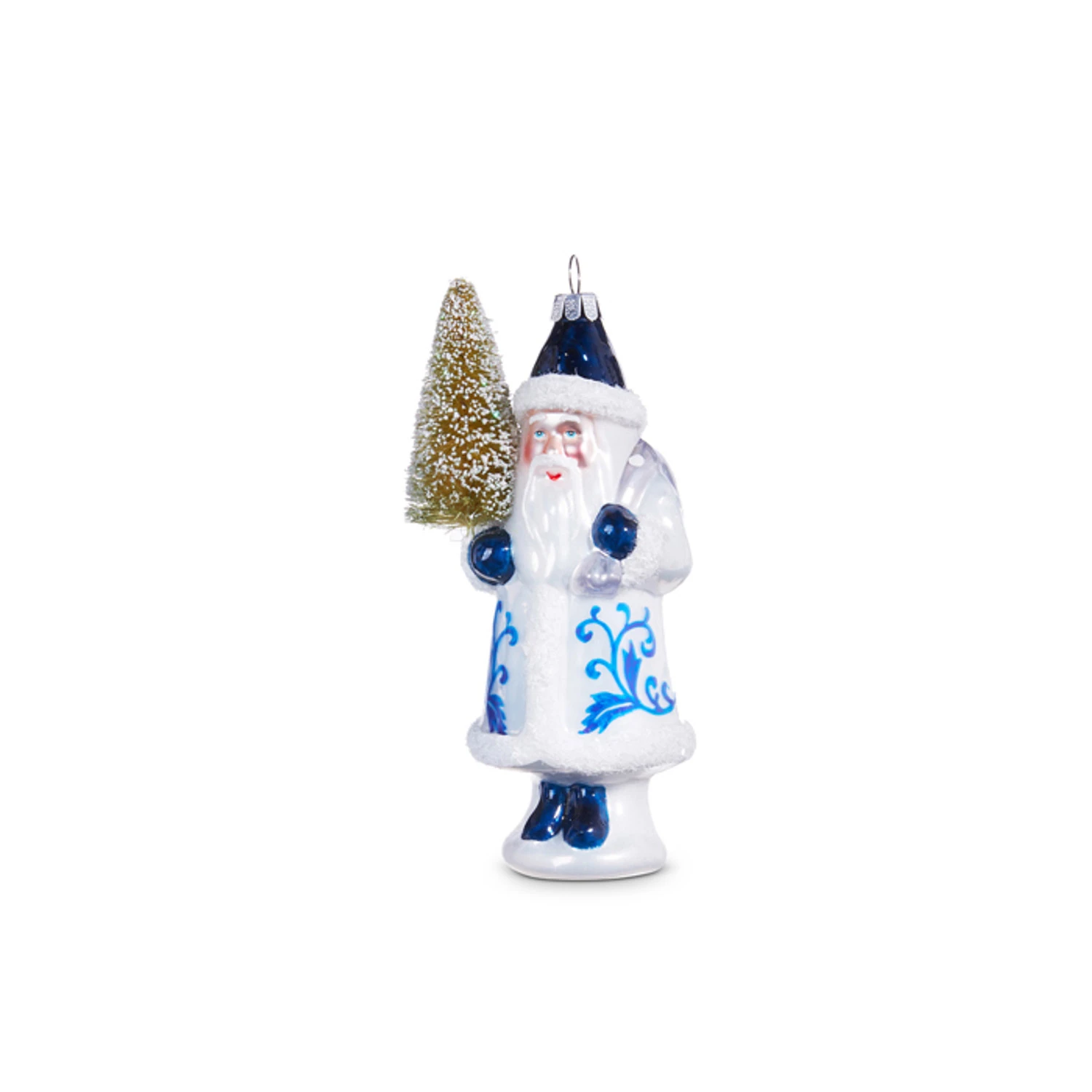 Raz 5.5" Delft Santa With Tree Glass Christmas Ornament 4352893 4 Raz 5.5" Delft Santa With Tree Glass Christmas Ornament 4352893 - Image 4