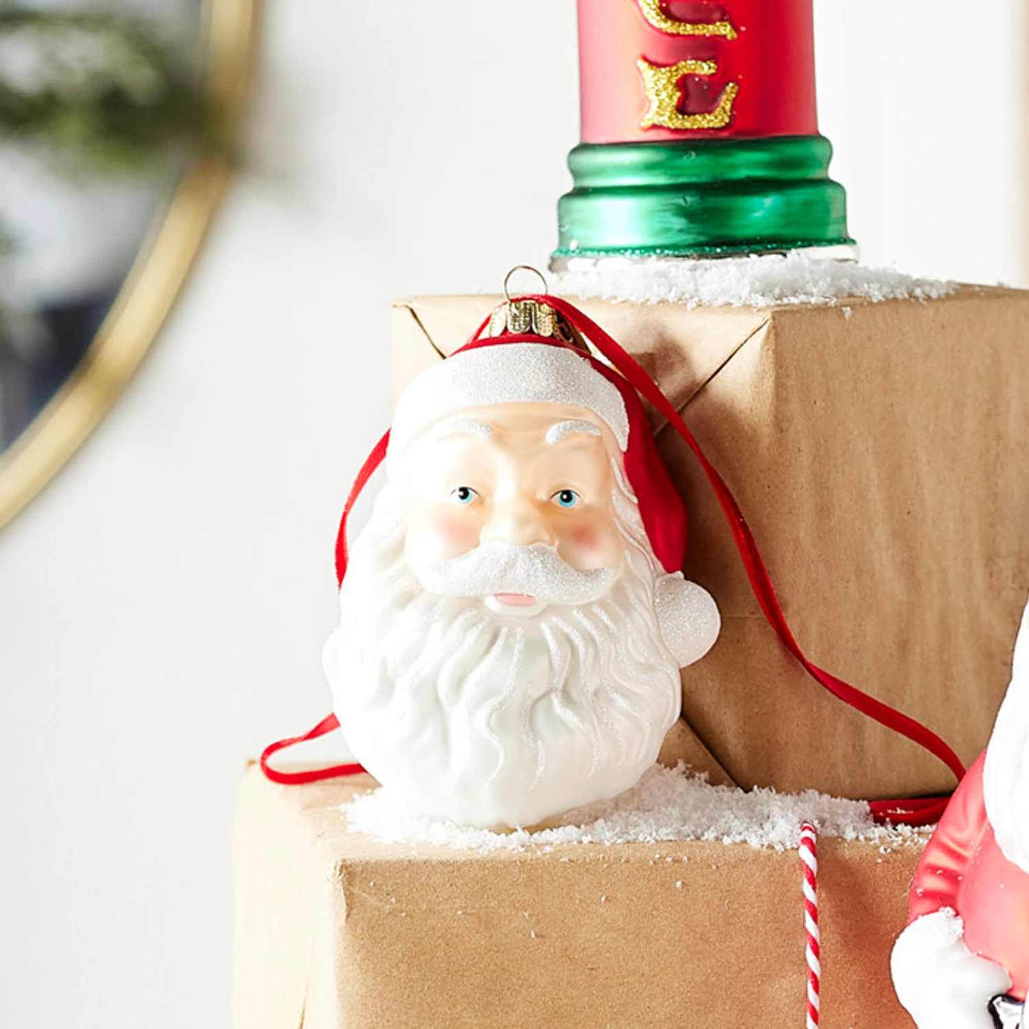 Raz Eric Cortina 4" Santa Face Blow Mold Glass Christmas Ornament 4353114 1 Raz Eric Cortina 4" Santa Face Blow Mold Glass Christmas Ornament 4353114