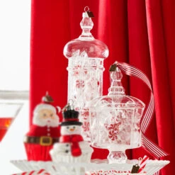 Raz Eric Cortina Small Or Large Christmas Candy Jar Glass Ornament