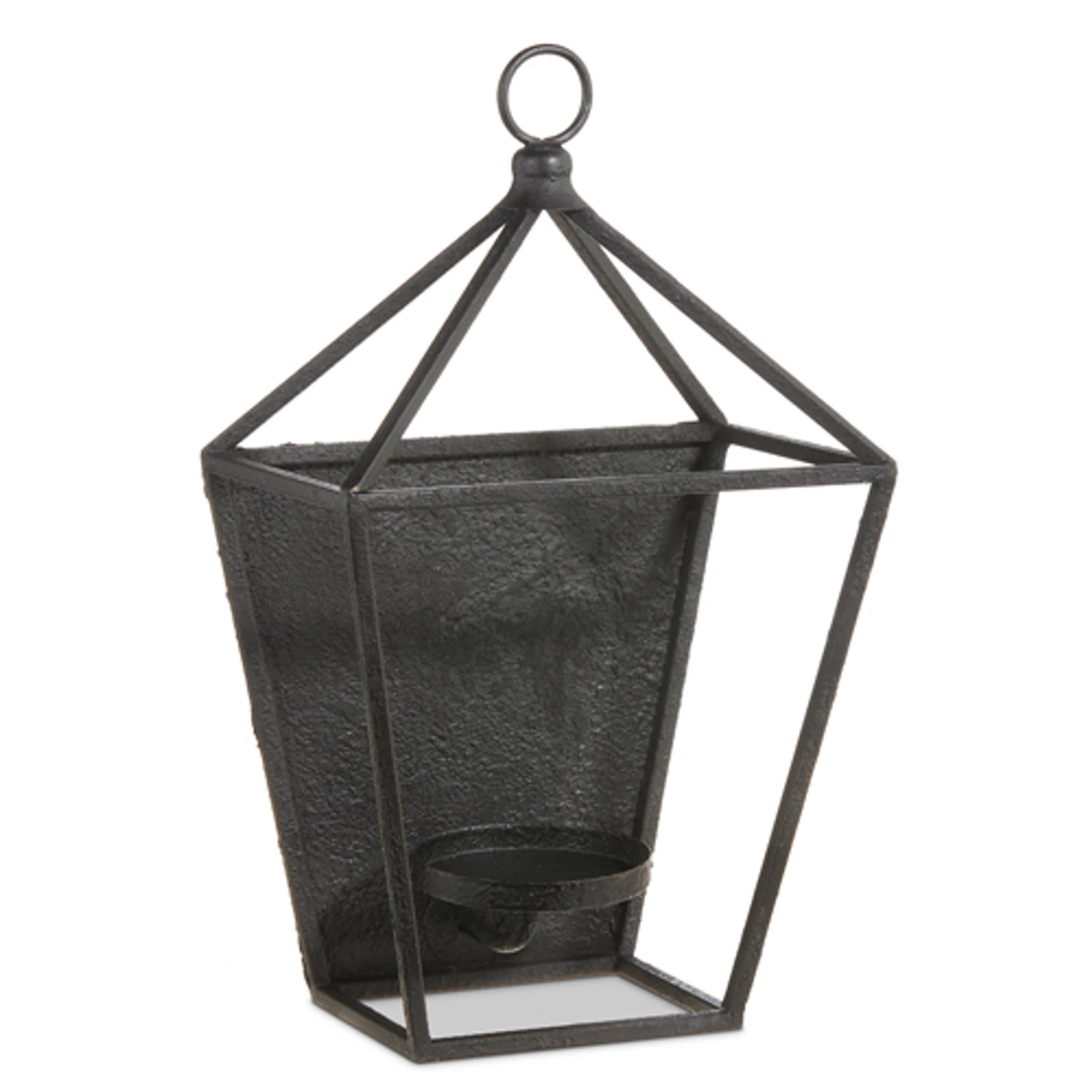 Raz 17" Antique Black Metal Lantern Candle Holder 4354204 2 Raz 17" Antique Black Metal Lantern Candle Holder 4354204 - Image 2