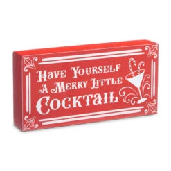 Raz Red High Shine Block Christmas Cocktail Sign 5 Raz Red High Shine Block Christmas Cocktail Sign -Christmas Decorations Shop 4359005 97500.1685648389