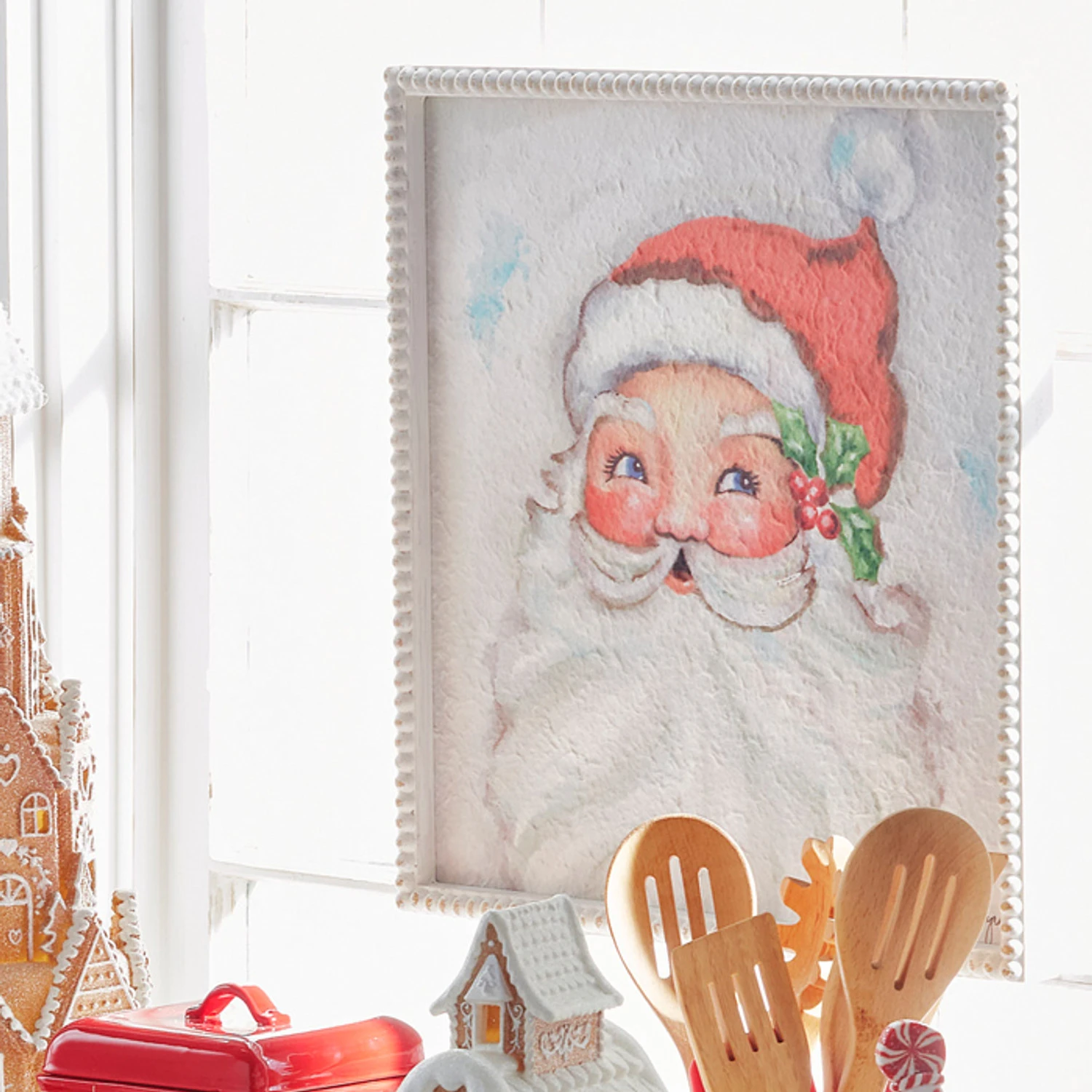 Raz 16" Santa Face Framed Wall Art Christmas Sign 4359054 1 Raz 16" Santa Face Framed Wall Art Christmas Sign 4359054