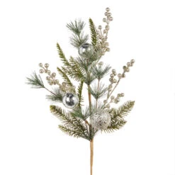 Raz 16" Or 27" Pine And Berry With Silver Ball Ornament Christmas Tree Spray -Christmas Decorations Shop F4306665 13437.1686059763
