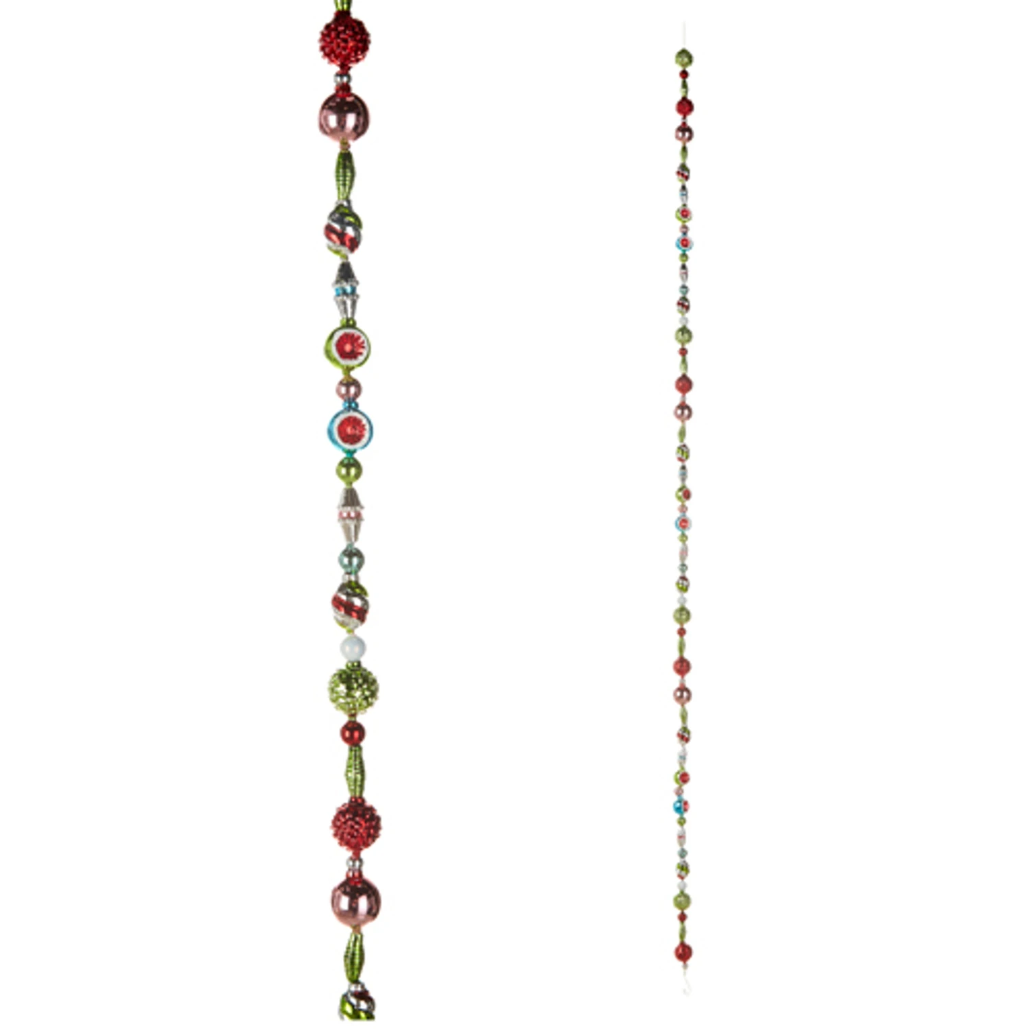 Raz 7' Vintage Glass Christmas Tree Garland G4320031 2 Raz 7' Vintage Glass Christmas Tree Garland G4320031 - Image 2
