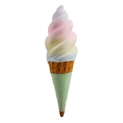 December 29.5" Large Rainbow Swirl Ice Cream Cone With Green Sleeve 08-08730
