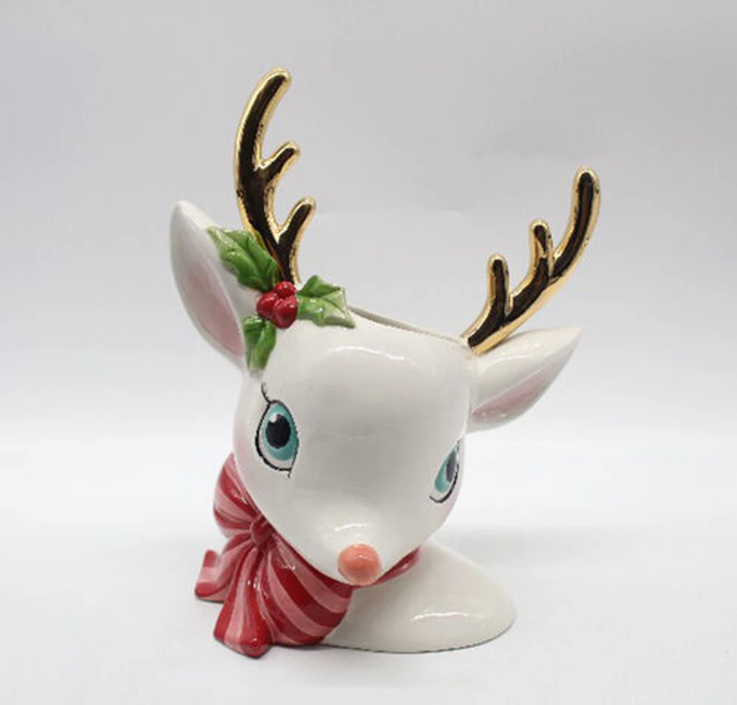 December Diamonds 11.75" Retro Deer Head Vase Christmas Decoration 29-29281 1 December Diamonds 11.75" Retro Deer Head Vase Christmas Decoration 29-29281