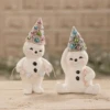 Bethany Lowe Set Of 2 Pastel Snowmen Christmas Figures