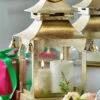 Raz 16" Gold Metal Pagoda Christmas Lantern X4317012