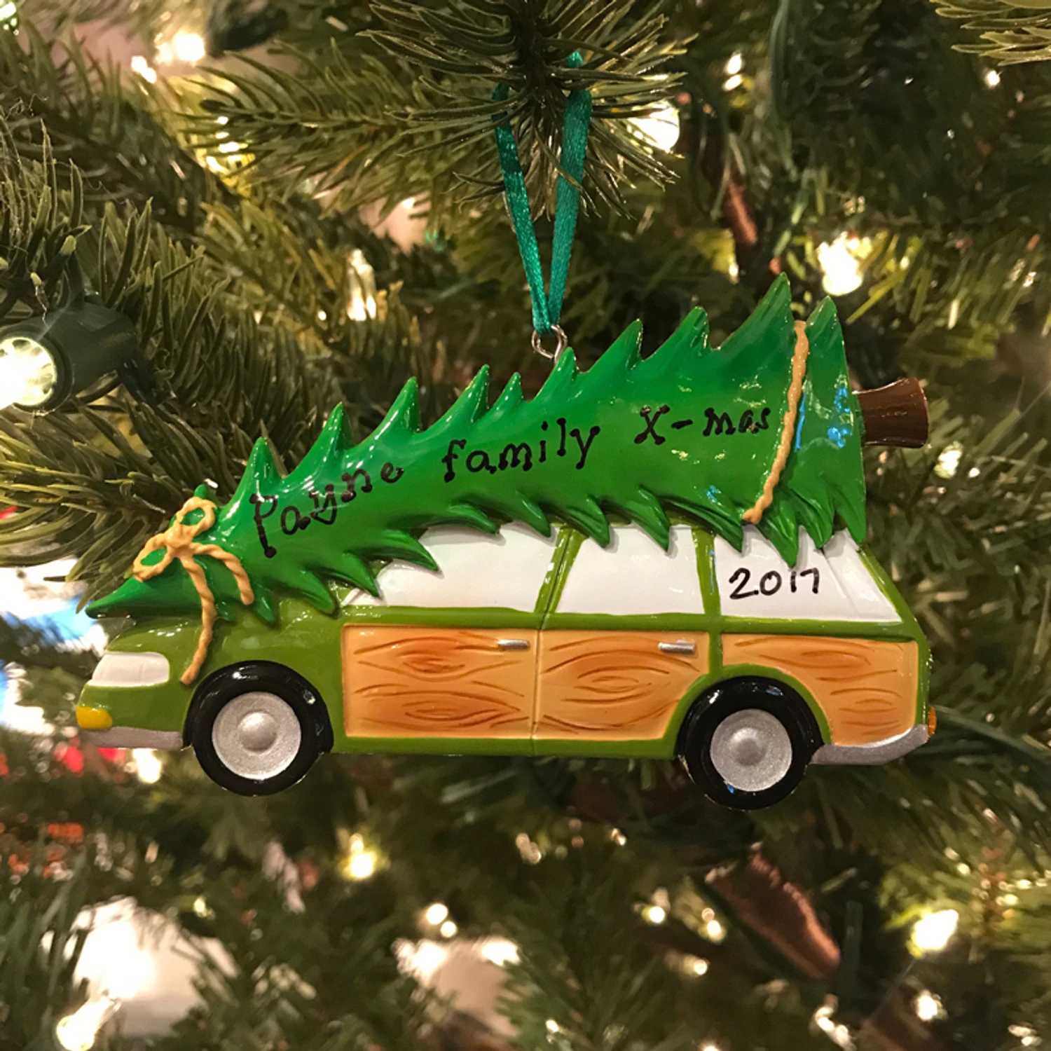 Family Station Wagon With Tree Personalized Christmas Ornament OR1565 2 Family Station Wagon With Tree Personalized Christmas Ornament OR1565 - Image 2