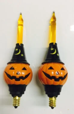 Christopher Radko Shiny Brite Halloween Bubble Pumpkin Light Candolier REPLACEMENT BULBS Set Of 2