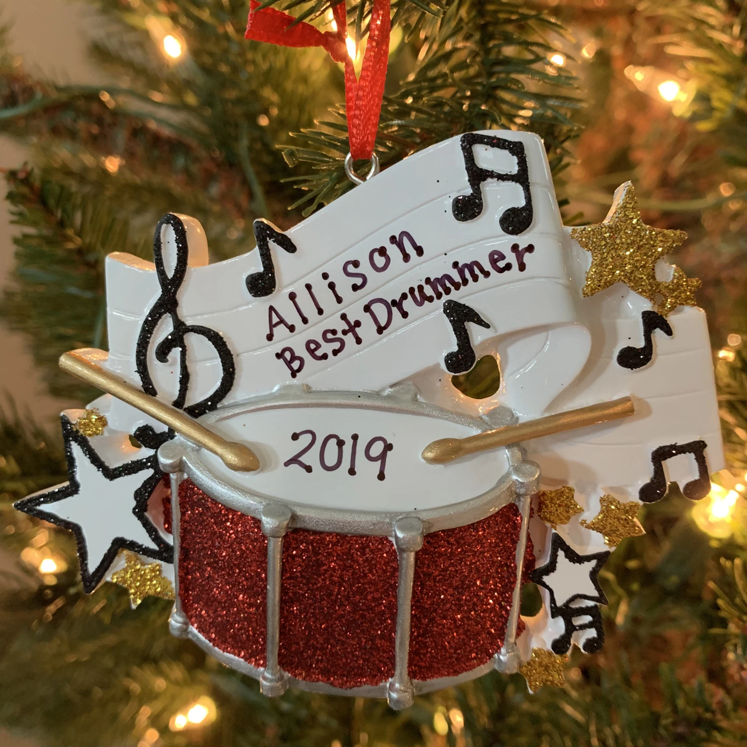 Drum Personalized Christmas Ornament OR1538 2 Drum Personalized Christmas Ornament OR1538 - Image 2