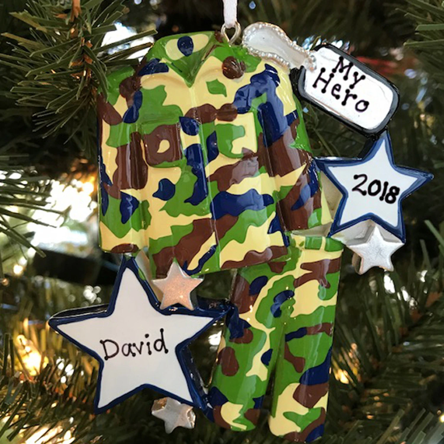 Armed Services Camo Army Uniform Personalized Christmas Ornament 1 Armed Services Camo Army Uniform Personalized Christmas Ornament
