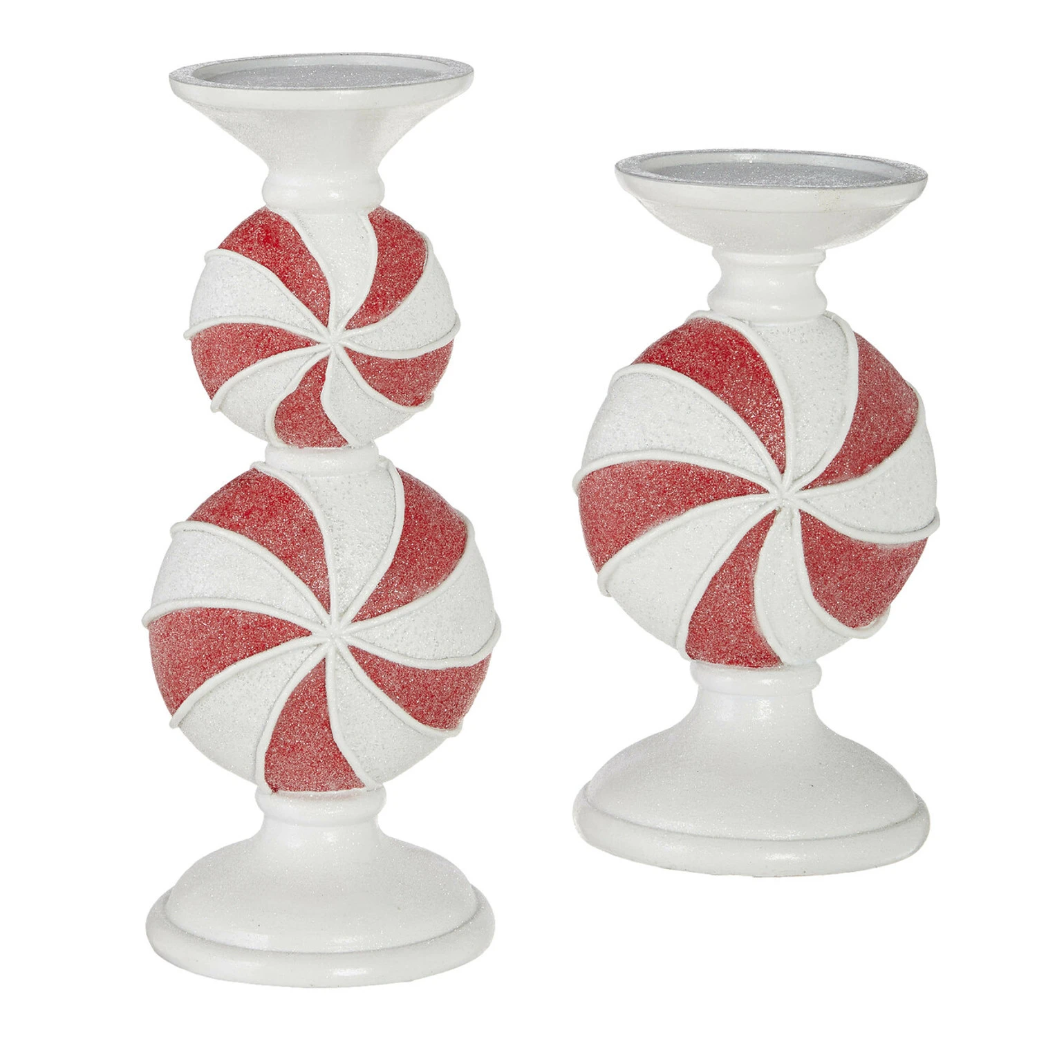 Raz Peppermint Candy Christmas Candle Holder 4111132 2 Raz Peppermint Candy Christmas Candle Holder 4111132 - Image 2