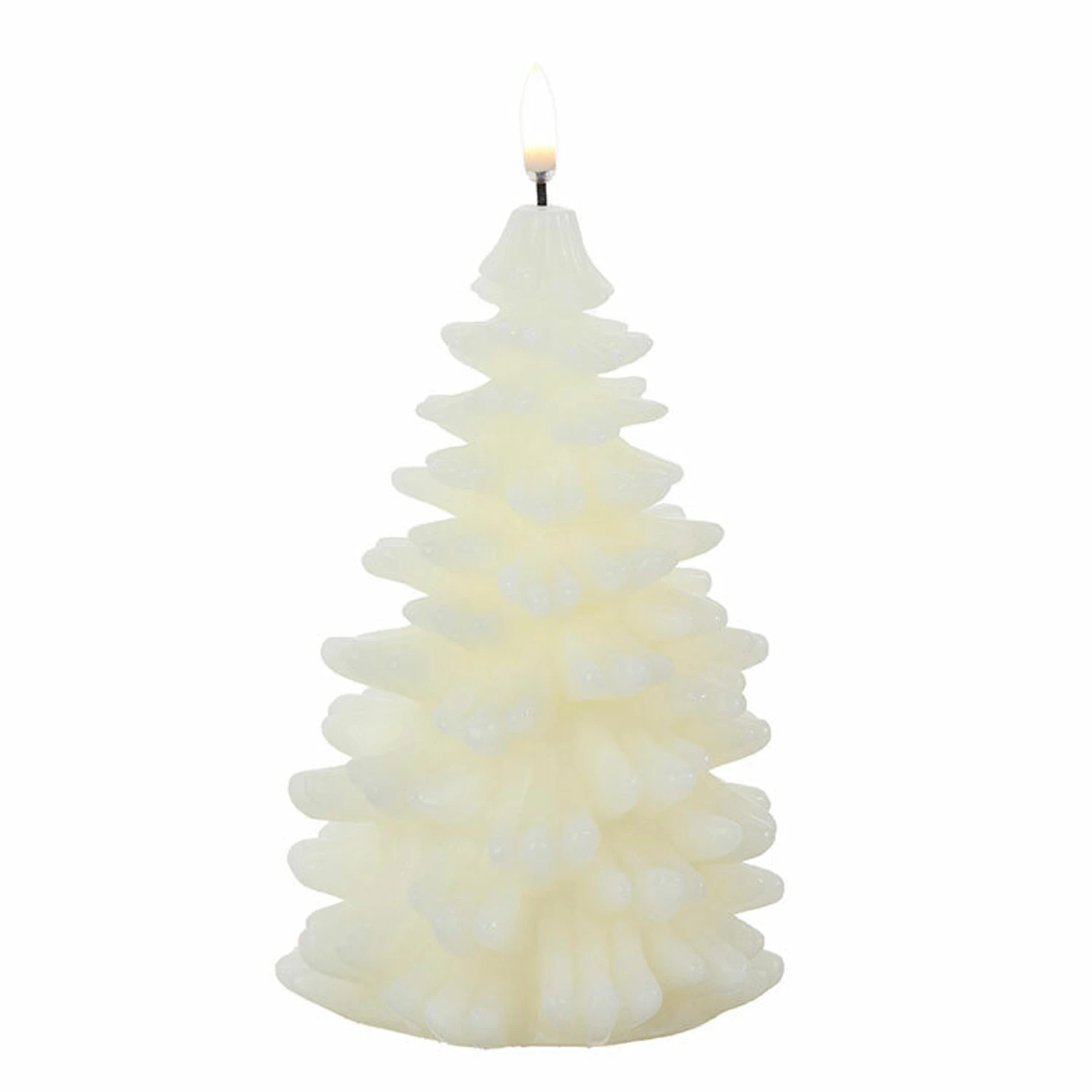 Uyuni 7" Or 8" Ivory Christmas Tree Flicker Flame Candle 2 Uyuni 7" Or 8" Ivory Christmas Tree Flicker Flame Candle - Image 2