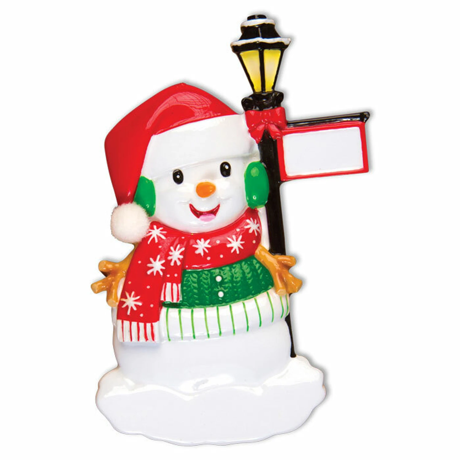 Snowman Standing By A Light Post Personalized Christmas Ornament 3 Snowman Standing By A Light Post Personalized Christmas Ornament - Image 3