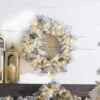 Raz 30" Pre-lit Flocked Pine Christmas Wreath With Warm White Lights W4052019