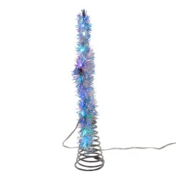 Kurt Adler 12.2" LED Lighted Silver Tinsel Star Christmas Tree Topper AD1022RGB -Christmas Decorations Shop apiltobtu 74380.1646091917
