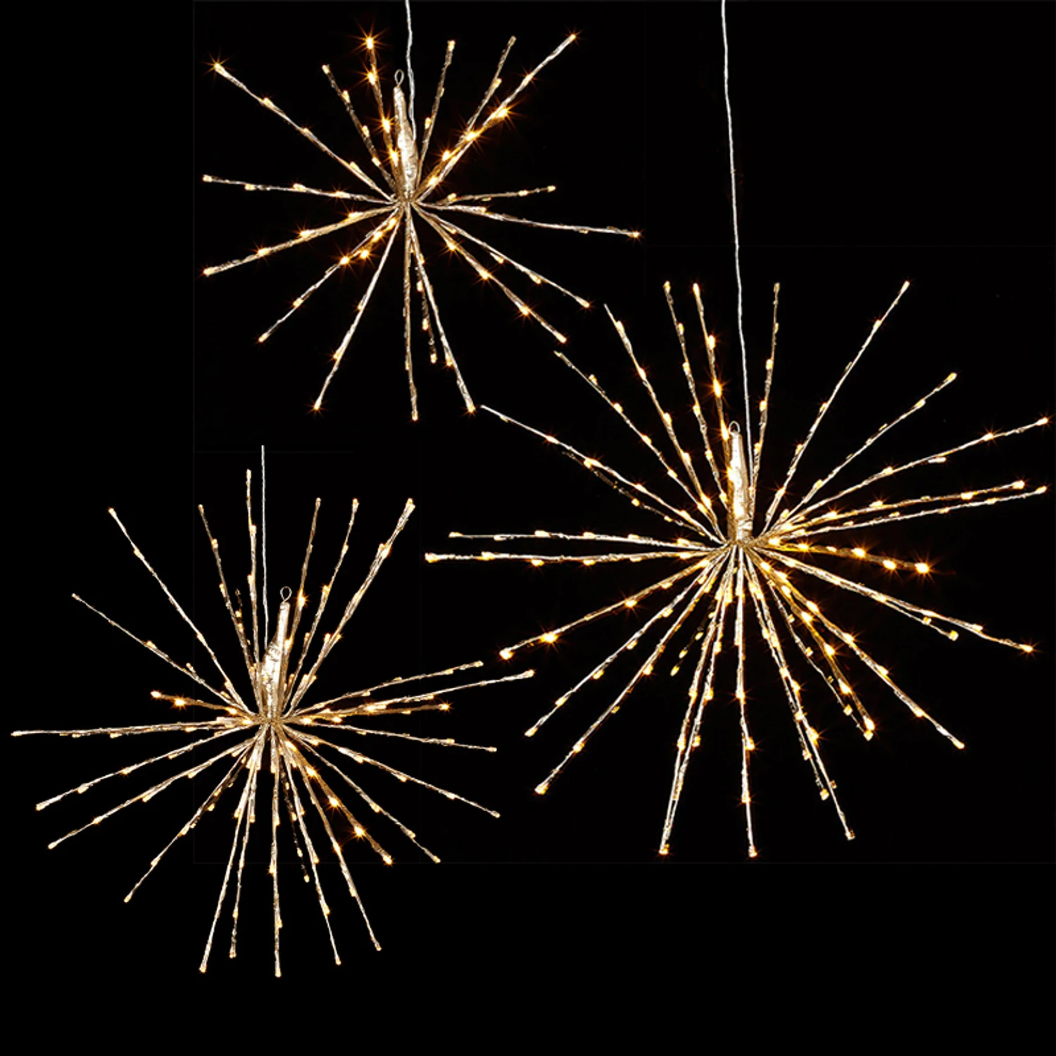 Raz 17", 23", Or 27.5" Gold LED Lighted Starburst With Remote Christmas Decorations 2 Raz 17", 23", Or 27.5" Gold LED Lighted Starburst With Remote Christmas Decorations - Image 2